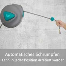 VA-Cerulean Enrouleur de tuyau d'air comprimé automatique gris/vert 10m/20m/18+2m - Enrouleur de tuyau d'air comprimé support de tuyau mural - Gris - Voir 5