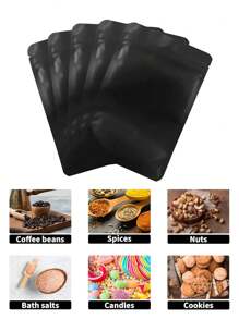 1pc/50pcs-Resealable Packaging Bags, Black Gift Wrapping Bag, Small Business Double-Sided Color Smell Proof Bags For Storage Flat Bags, Opaque Mylar Bags, Suitable For Small Business Double - Sided Color Smell Proof Bags For Storage Flat Bags, Birthday Gift Organizer, Wedding Party Props, Suitable For Wedding Birthday Holiday Banquet Halloween Thanksgiving Christmas Fall Party Valentine Day - Multicolor - View 2