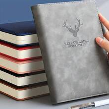 A5 Notebook Journal Ruled Notebook Notepad Note Book, 360 Pages PU Cover Notebook With Paper Journal Notebook With Expandable Ribbon, Back To School - Gray - View 4