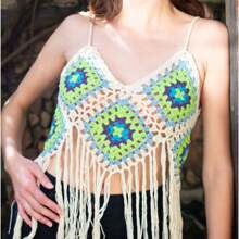 Crochet Fringe Blouse Women's Fashion Spring Summer - 變化1 - 查看 2