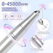 COSYGLOW Professional Portable Nail Drill Machine 45000 Rpm Manicure Machine Strong Nail Drill For Home And Salon, Pink - Pink - View 4