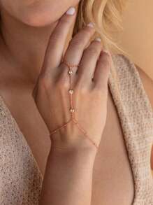 Tsnamer 1入組女士手鏈手鍊鏈，鋯石戒指手鍊不鏽鋼防水首飾禮物 - 手鍊 - 查看 16