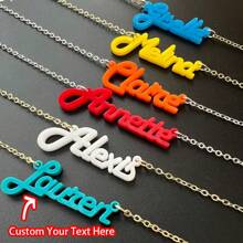 Custom Acrylic Name Necklace, Personalized Necklace, Minimalist Jewelry, Customizable Name Pendant, Delicate Chain, Ideal Graduation Gift For Family & Friends, Available In Multiple Colors
