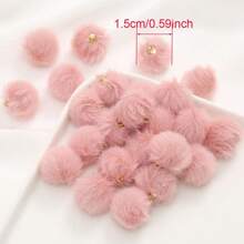 10Pcs 1.5cm Imitation Mink Hair FurPompones Balls 15mm DIY Pom Pom Craft Supplies Earrings Pendant Embellishments Hair Accessories Pompoms Material - Multicolor - View 2