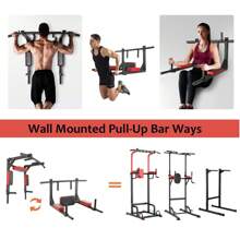 Barra de dominadas multiagarre con peso de hasta 200 kg, soporte de entrenamiento con multifunción, barra de dominadas para pared