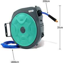 VA-Cerulean Hose Reel Automatic Compressed Air Grey/Green 10m/20m/18+2m - Compressed Air Hose Reel Wall Hose Holder - 綠色 - 查看 2