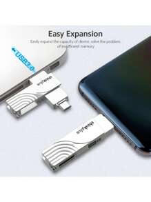 Lenovo Thinkplus USB 3.2 32GB PenDrive 64GB 128GB 256GB USB Flash Drive Memory Stick USB 3.2 For Phone Laptop Or Higher Version - Silver - View 3