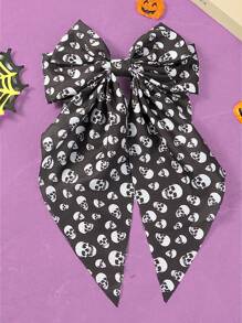 1pc Christmas/Halloween Pumpkin Head, Clown, Ghost Pattern Bowknot Hairclip Barrette Accessories, Suitable For Festival Party Gifts (Plus Size)