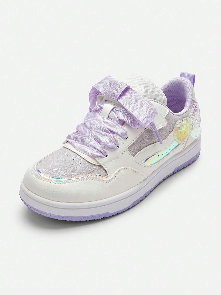 Balabala 女童一脚蹬鞋，甜美休闲 - 紫色 - 查看 1