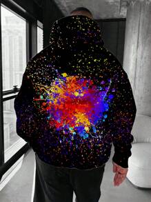 Graphic Hoodie Sweatshirt With Cool Bear & Sunglasses Print, Casual Design, Stretchy Fabric, Comfortable For Spring And Autumn