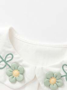 Balabala Váy trẻ em mùa thu cổ Peter Pan đáng yêu chữ A - trắng - Xem 6