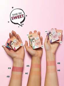 Misslyn Treat Me Sweet 2件装粉状腮红套装。Treat Me Sweet 粉状腮红，丝滑粉质，哑光或珠光两种妆效可选，提亮肤色，自带镜子，打造自然哑光光泽，持久显色，轻盈柔滑，易于晕染，打造自然妆容，适合Y2K风格派对、海滩、旅行、度假、露营、户外活动等场合。 - 16 YOU MAKE ME BLUSH!+42 LOVE YOU PEACH AND EVERY DAY! - 查看 6