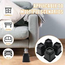 BTSD-home Bed Risers Heavy Duty Furniture Risers Bed Frame Risers For Table, Desk,Chair Black