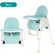 High 3 In 1 Feeding Dining Table Seat Chair Adjustable High Chair With Tray Cup Holder  50*60*87.5cm - Blue - View 2