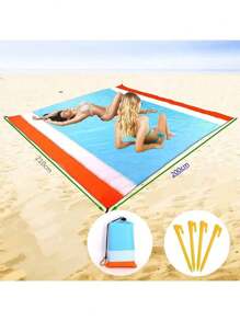 大号格子沙滩垫，便携式野餐垫，适合海滩、露营、野餐等户外活动 - 彩色 - 查看 19