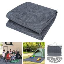 YUENFONG Awning Carpet, Outdoor Camping Mat, Carpet For Tent, Mobile Home Made Of HDPE, Waterproof Tent Tarpaulin With Eyelets (2.5x3m, 2.5x4m, 2.5x5m, 3x3m, 3x4m, 3x5m, 3x6m, 4x5m, 4x6m) - 灰藍色-3*4m - 查看 1