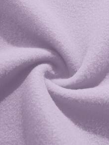 女士休闲定制印花抽绳连帽羊毛运动衫，秋冬 - 淡紫色 - 查看 4