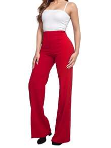 Women's High Waist Dress Pants Trouser - 紅色 - 查看 5