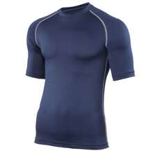 RHINO Mens Sports Base Layer Short Sleeve T-Shirt (Navy) - Blue - View 1