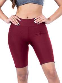 Women's Suplex Bermuda Shorts, High Waist, Thick Girl - màu đen - Xem 5