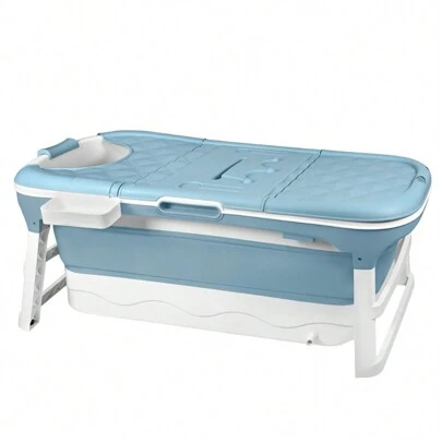  Froadp Folding Travel Bathtub With Removable Lid, Soap Dish, Massage Rollers For Adults, Mobile Bathtub For Small Bathroom