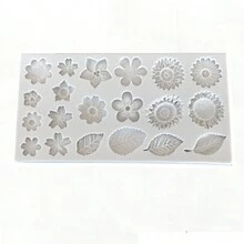 1 Khuôn silicon fondant hình hoa và lá DIY thủ công Khuôn bánh sô cô la Dụng cụ trang trí bánh Phụ kiện nhà bếp Đồ nướng - Xám - Xem 6