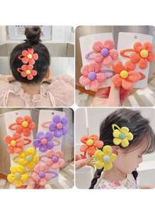 10pcs/Pack Fabric Flower Decorative Hair Clips Claw Clips Hair Claws Hair Barrettes, School Stuff, Vacation Outfits Woman - Multicolor - View 3