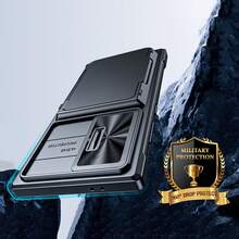 cenmaso Étui portefeuille compatible avec Samsung Galaxy S24 Ultra, support de cartes (4 cartes) et cache-caméra avec support, [blocage RFID] pour femmes et hommes, coque de protection intégrale en PC pour S24 Ultra 2024 - Noir - Voir 10