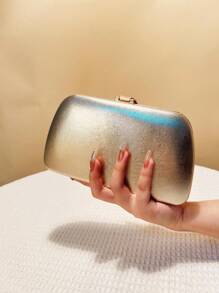 PU Fashion Casual Design Evening Bag, Black Metal Leaf Sequin Small Clutch Purse For Party, Banquet, Handbag With Chain Shoulder Strap - Gold - View 5