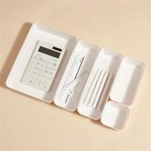 1 pièce Boîte de rangement de tiroir, organisateur de tiroir de bureau, boîte de rangement de tiroir de bureau en plastique transparent pour ustensiles de cuisine, fournitures de bureau et de papeterie
