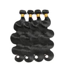 Body Wave Bundles With Closure Human Hair 4 Bundles With Free Part Closure Human Hair Braziian Virgin Human Hair Bundles With 4x4 Inch Hand-Tied Lace Closure Natural Black Transparent Hd - Natural Black - View 5