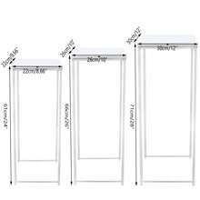 SENDERPICK Set Of 3 White Metal Flower Stands, Plant Stands, Square Metal Plant Stands For Indoor Plants, 22*22*61cm/ 26*26*66cm/ 30*30*71cm (White) [Nice Gift For Your Family & Friend] - 白色 - 查看 5