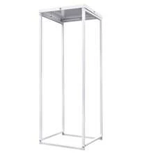SENDERPICK Set Of 3 White Metal Flower Stands, Plant Stands, Square Metal Plant Stands For Indoor Plants, 22*22*61cm/ 26*26*66cm/ 30*30*71cm (White) [Nice Gift For Your Family & Friend] - 白色 - 查看 3