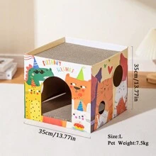 Biệt thự mèo gấp theo chiều dọc có hộp các tông sóng mật độ cao hai lớp, phù hợp với mọi mùa, tổ mèo bán kín, bảng cào cho mèo, bảng lỗ chơi cho mèo, nhà cho mèo & chung cư - Nhiều màu - Xem 14