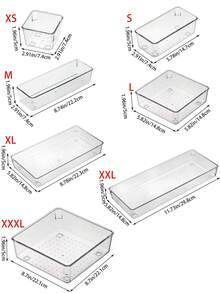 1/7 szt. Wielofunkcyjny modułowy organizer szuflady na toaletkę, przezroczyste plastikowe pudełko do przechowywania kosmetyków na pędzle, biżuterię, szminki, narzędzia do makijażu - Przezroczysty - Zobacz 4