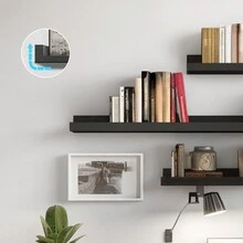Small 16" Floating Shelves For Wall Décor Storage, Set Of 2, Wood For Bedroom, Living Room, Bathroom, Kitchen, Picture Ledge And Farmhouse
