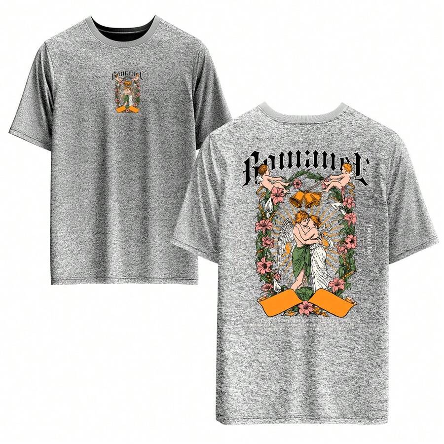 Men's T-Shirt 100% Cotton, Front And Back, Colorful Digital Print, High Resolution, Unisex, Round Neck. - Xám - Xem 1