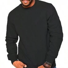 Men's Round Neck Sweatshirt Premium Cold Weather Top CARDS AND DATA Cotton Coat - màu đen - Xem 2