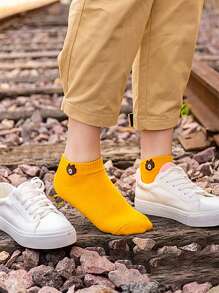 10 双可爱熊图案透气休闲女士短袜 - 彩色 - 查看 4