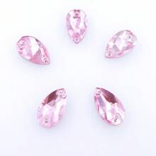 Slim Water Drop Shape Glass Multi Colors Shape Shiny Handmade Sewing Crystal Hand Sewn Rhinestone  Decoration Beads Flat Back With Holes Gems DIY Accessories Sew On Stones Strass For Decorating Clothes, Dress, Bags, Shoes, Brooches, Earrings, Handicrafts - Multicolor - View 34