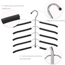 Multifunctional Clothes Hanger, Traceless Sponge Hanger, 360 Degree Rotating Clothes Hanging Rack, Multi-Layer Space-Saving Clothes Support, T-Shirt Drying Rack, Wardrobe Organizer, Bedroom Dorm Accessories, Storage And Organization Decorations Decor Festival Decor Room Decor Home Decor Decor Bedroom Decor Dress Pants Shoes Jeans Boots Skirt,Spring,Minimalist,Summer Tops - Black - View 5