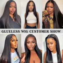 bling hair 32 Inch Wear And Go Glueless Wigs 180% Density Human Hair PrePlucked Pre Cut 5x5 6x4 Straight Lace Front Wigs Ready To Wear 7x5 9x6 Lace Front Wig Bleached Knots Brazilian Virgin Human Hair Glueless Wig For Women 200% Density Straight 13x4 13x6 Transparent Lace Front Wigs Pre Plucked With Baby Hair Straight 360 Full Lace Frontal Wigs Human Hair Lace Front Wigs Natural Looking - Natural Black - 查看 8