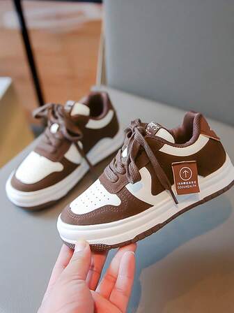 1 Pair Soft Bottom Non-Slip Classic Casual Sneakers For Boys & Girls, Indoor/Outdoor Shock-Absorbing Running Shoes, Spring/Autumn