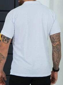 Men's Short Sleeve Piquet Polo Shirt - 白色 - 查看 2