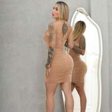 TUBE Dress With Tight Shaping Cups, Double Fabric, Women's Clothing For Summer - 米色 - 查看 3