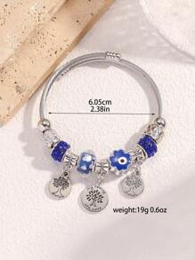 1pc Heart & Key Design Bracelet For Women, Suitable For Daily Wear - Silver - View 11