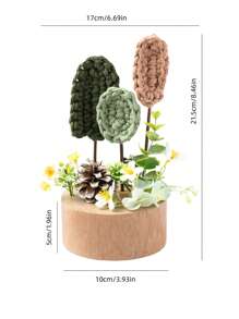 1Pc Handmade Crochet Lá Hoa Giả Sắp Xếp Bằng Gỗ, Chậu Cây Giả, Quả Thông, Hoa Giả, Cây Giả, Phong Cách Nhật Bản Cổ Điển Trang Trí Nhà Rustic, Trang Trí Mùa Thu, Nhà Nông Trại, Phòng Gia Đình, Ký Túc Xá Trường Học, Văn Phòng, Trung Tâm Bàn, Trang Trí Bàn, Trang Trí Sân Vườn - Nhiều màu - Xem 14