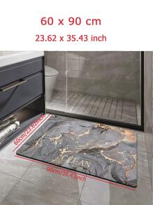 1PC Super Absorbent Bathroom Mat, Soft Non-Slip Quick Dry Marble Pattern Toilet Rug Diatomaceous Earth Material With Rubber Backing 1700g/M², Stain-Resistant Easy Clean, For Bathroom, Shower, Sink, Laundry, Home Decor Indoor Door Mat - Multicolor - View 5