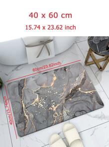 1PC Super Absorbent Bathroom Mat, Soft Non-Slip Quick Dry Marble Pattern Toilet Rug Diatomaceous Earth Material With Rubber Backing 1700g/M², Stain-Resistant Easy Clean, For Bathroom, Shower, Sink, Laundry, Home Decor Indoor Door Mat - Multicolor - View 3