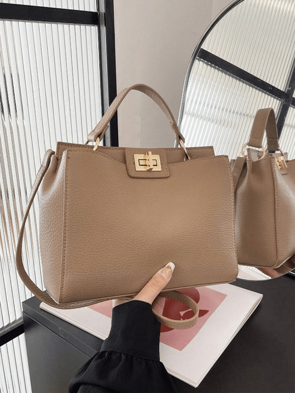 Fashionable And Simple Solid Color Small Square Bag For Women, Shoulder/ Crossbody/ Handbag